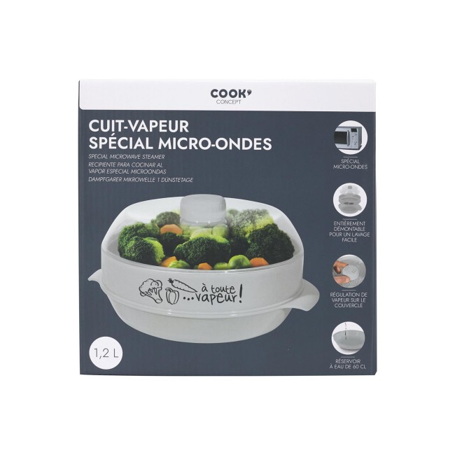 cuit vapeur micro ondes 1 2 l avec etage cuisson vapeur