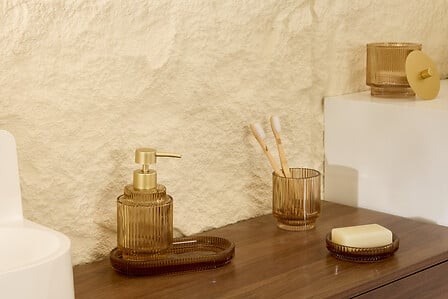 Accessoires Salle de Bain Verre Ambré | Irisia Maison