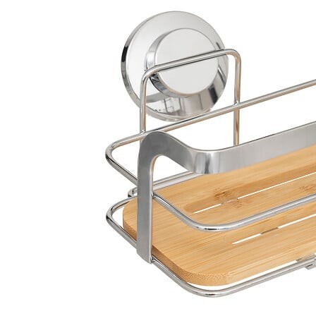 Étagère ventouse bambou – rangement mural sans perçage