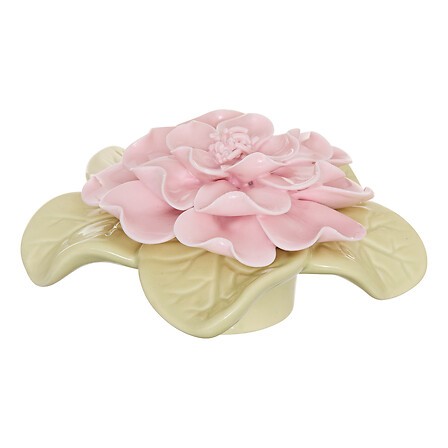 Fleur déco Fleur de Rose en céramique H7 cm rose