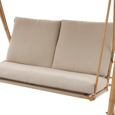 Balancelle 2 places effet bois lin – balancelle extérieure élégante Balancelle Baroe 2 places effet bois lin jardin terrasse