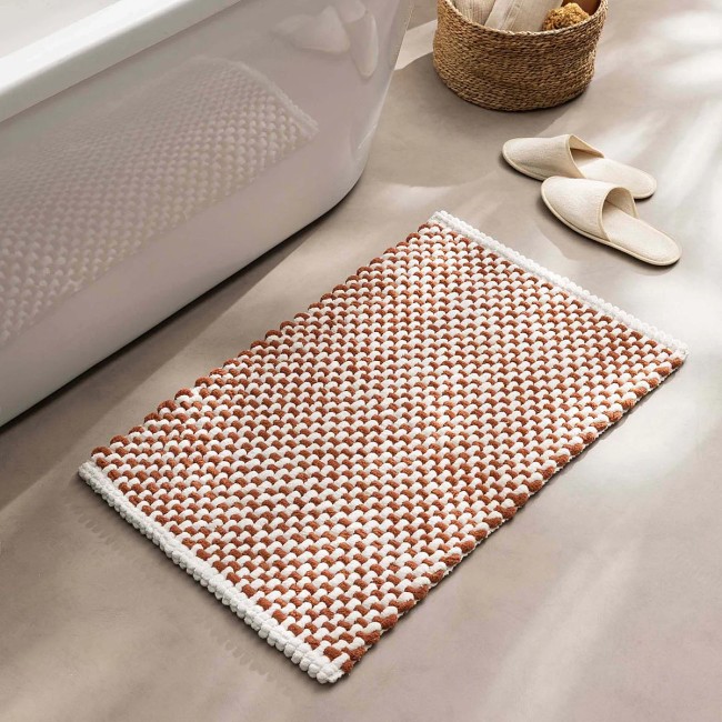 tapis de bain chenille Rafael 50 x 80 cm terracotta