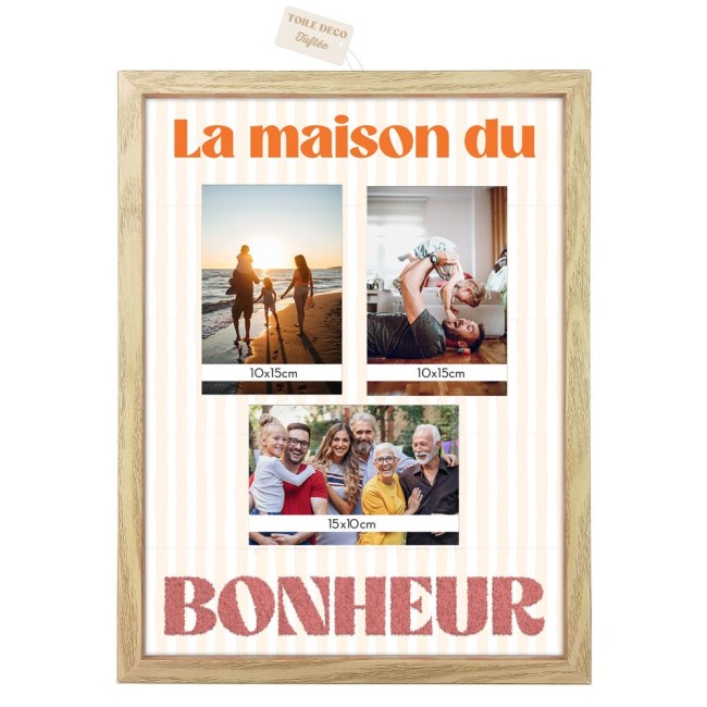 Toile Tuftée La Maison du Bonheur 30 × 40 cm | Irisia Maison Toile Tuftée La Maison du Bonheur 30 × 40 cm | Irisia Maison