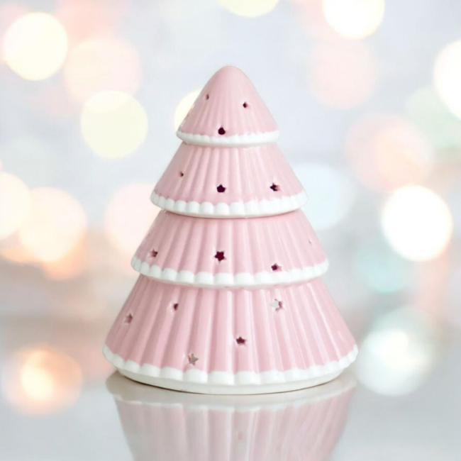 IMG_20250817_102625 diffuseur sapin de Noël rose, orné de jolies étoiles découpées, qui apportera une lumière chaleureuse et accueillante à votre intérieur.