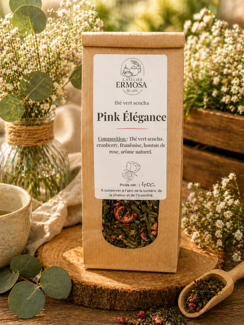 Thé floral Élégance Pink aux pétales et fruits rouges