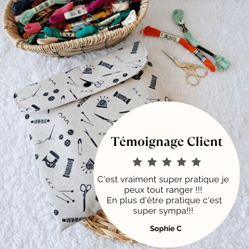 avis client sac tambour à broder point de croix - Angélique La Fée En Fil