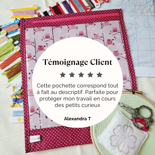 avis client pochette à projet broderie - Angélique La Fée En Fil