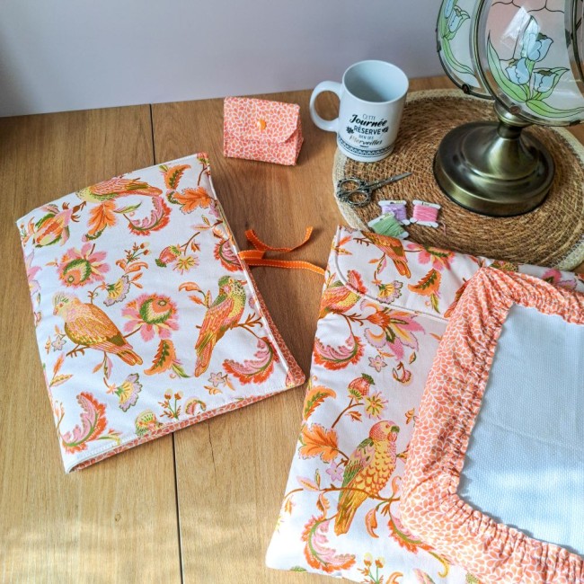 collection d'organisateur pour la broderie trousse de brodeuse, poubelle à fil, pochette de rangement pour cadre à broder et grime guard