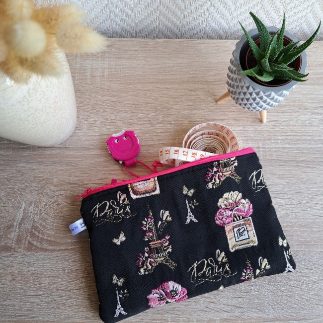 pochette mercerie luxe rose
