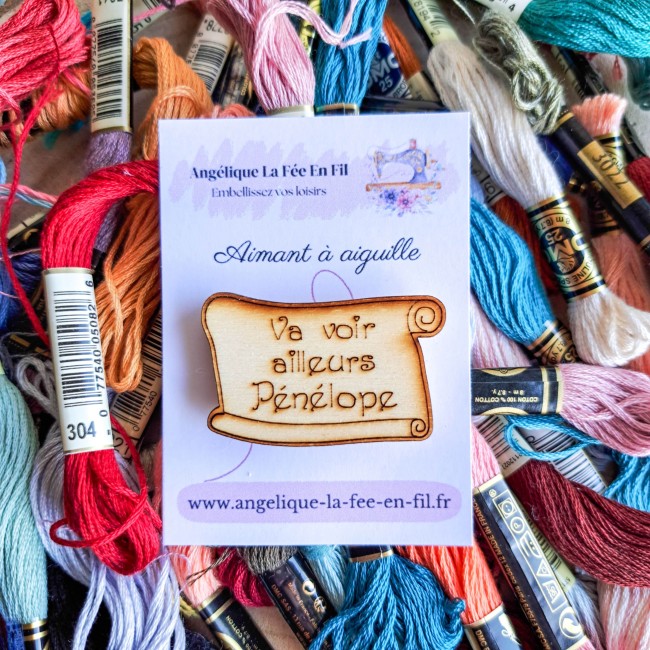 porte aiguille aimanté en bois pour broderie et point de croix