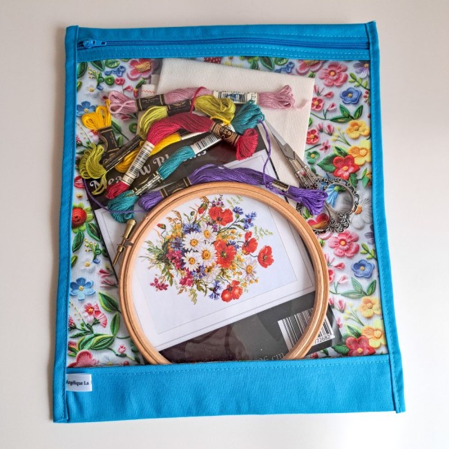 organisateur-vinyle-broderie-broder-bleu-angelique-la-fee-en-fil organisateur pour point de croix