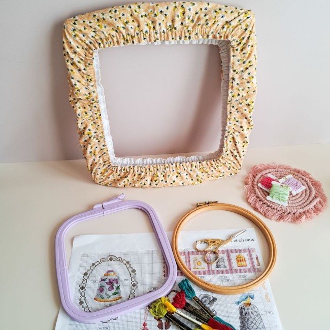 grime guard beige miel pour cadre nurge, q-snap et tambour à broder