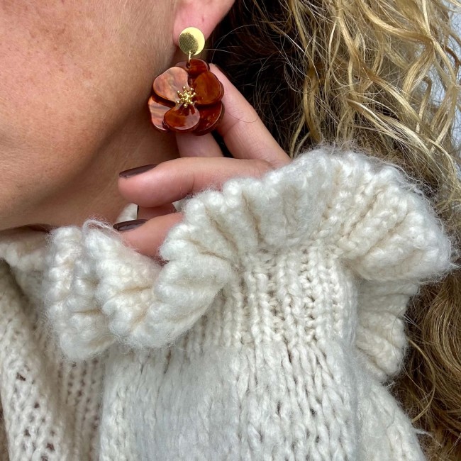 Boucles d’oreilles fleurs caramel, Lena