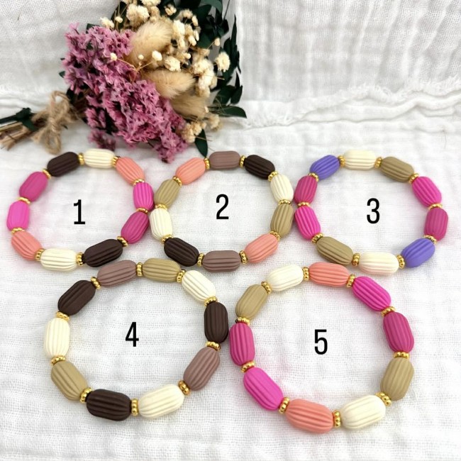 bracelet cadeau femme prêt à offrir rose et baige