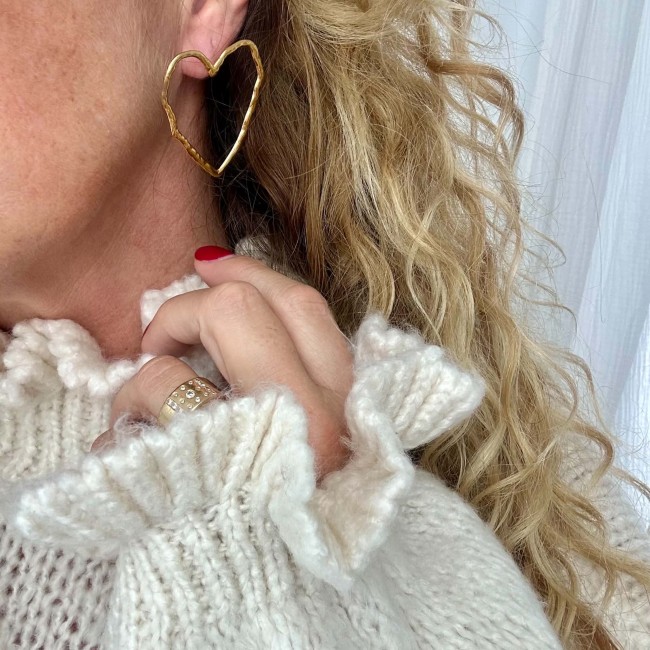 Boucles d'oreilles coeur, Nina, dorées