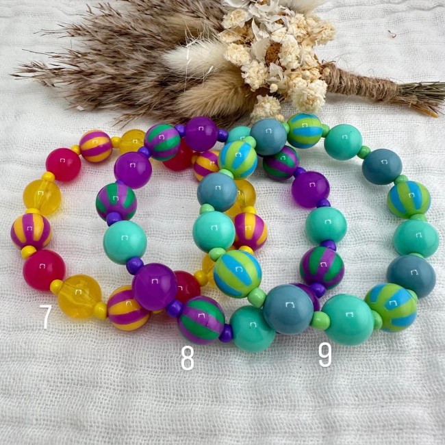 Bracelet élastique femme en perles multicolores style bonbon création française