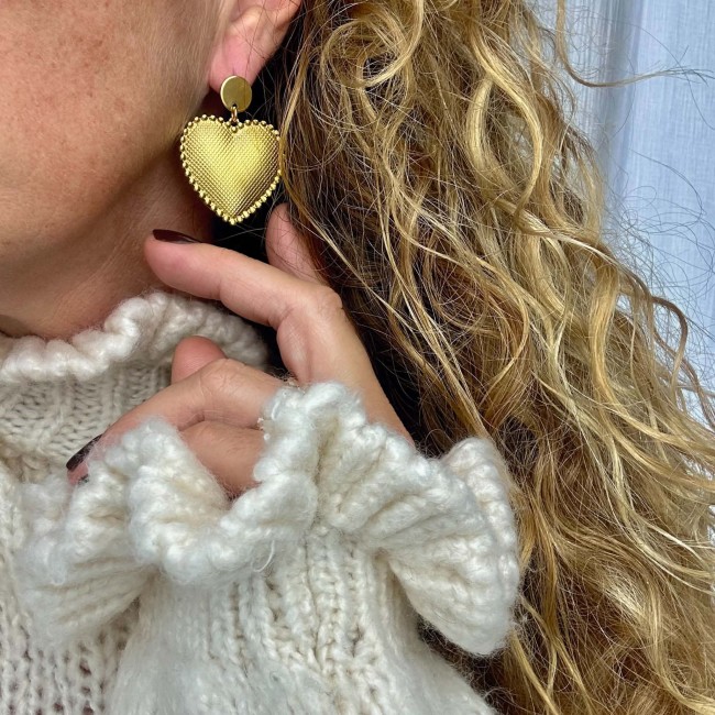 Boucles d’oreilles coeur Adélaïde, doré