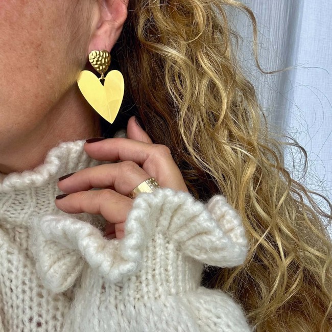 Boucles d’oreilles coeur Valentine, doré
