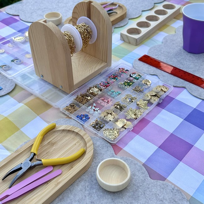 Atelier créatifs de bijoux sautoir et bague en acier inoxydable doré, proche de Bordeaux, idée EVJF, anniversaire