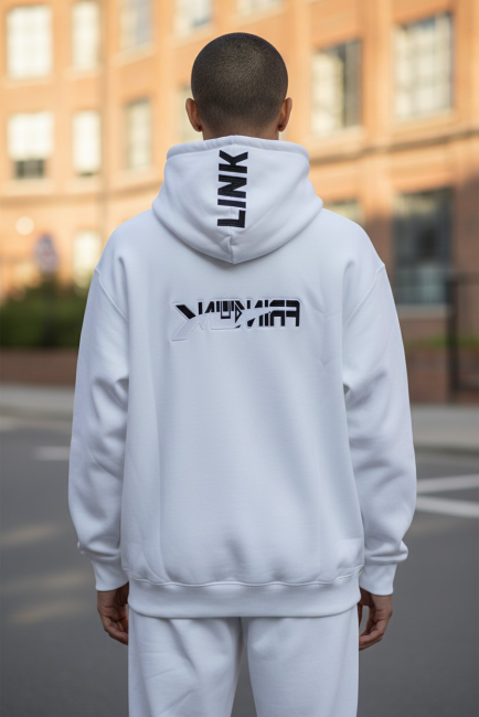 SWEAT BLANC VUE ARRIÈRE SUR MANNEQUIN