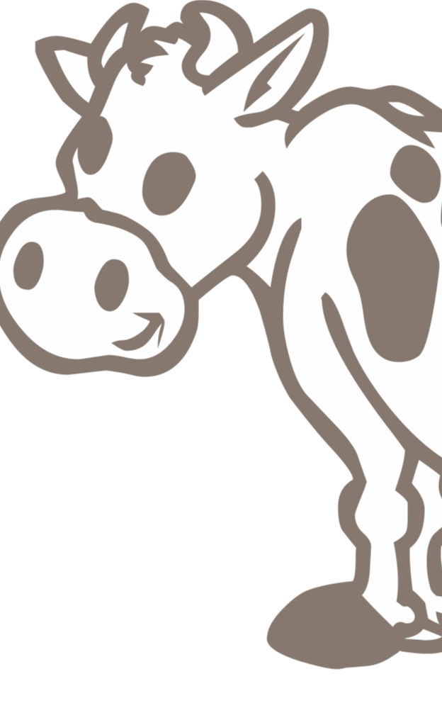 illustration vache cartoon stylisé, dessin humoristique animal