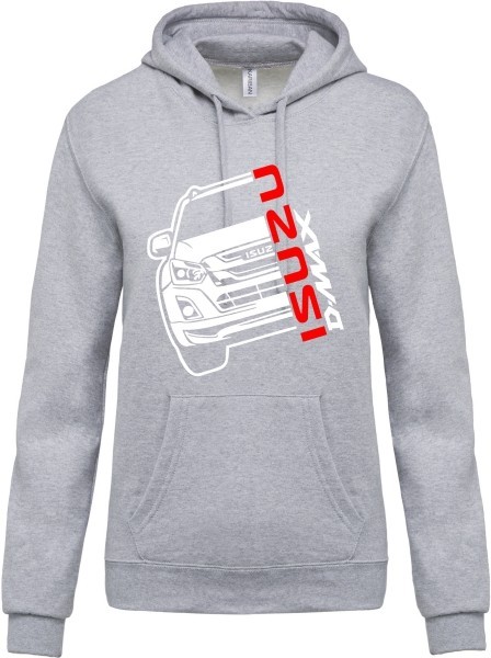 Sweat à capuche Isuzu D-Max gris chiné