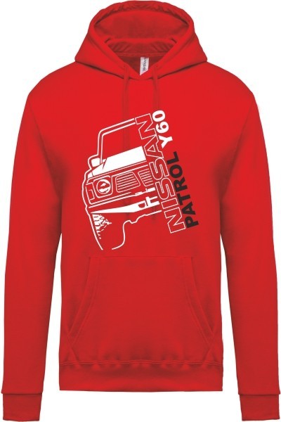 Sweat à capuche Nissan Patrol Y60 rouge vif
