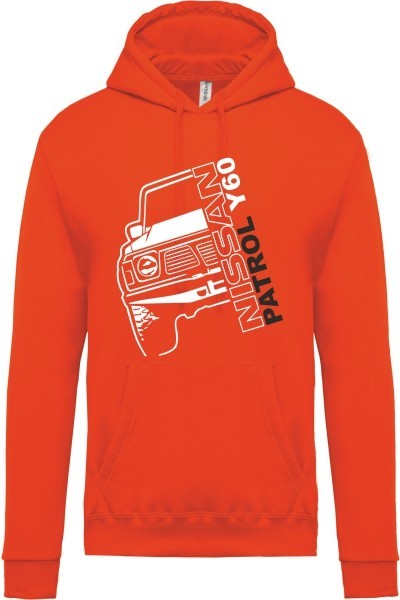 Sweat à capuche Nissan Patrol Y60 orange brûlé