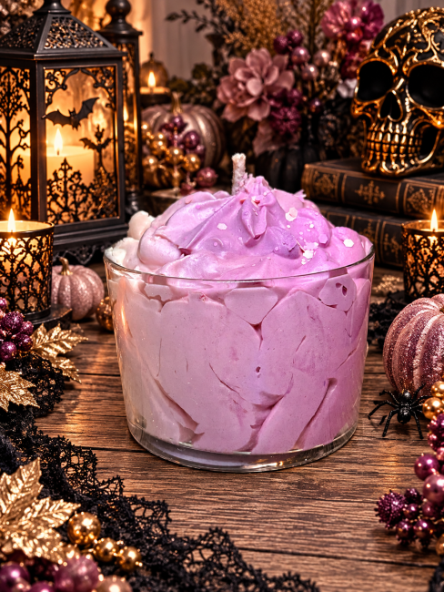 bougie chantilly parfumée d'halloween avec spectre