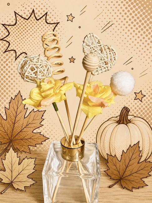 Reed Diffuseur Automnal Transparent Flamme Féline