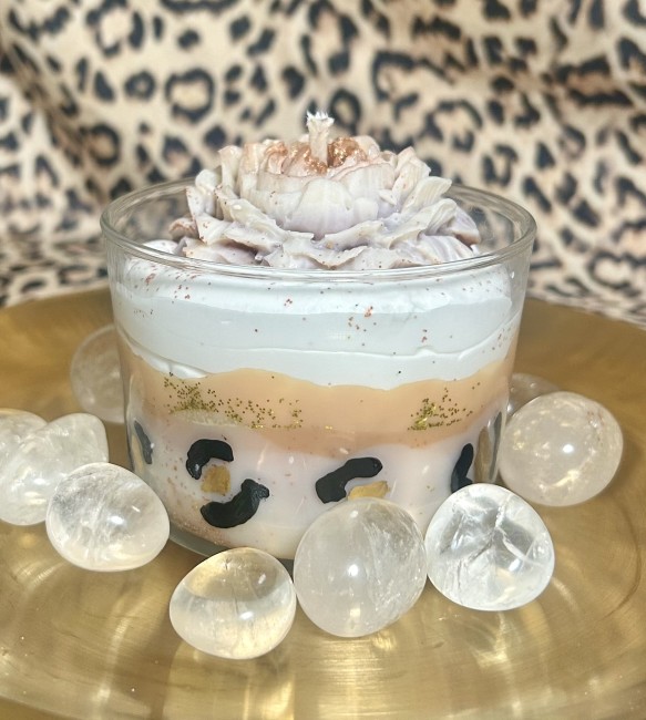 Bougie Bijou Léopard et Pivoine Bougie Léopard