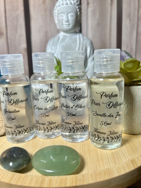 Recharge de parfum artisanal pour reed diffuseur de Flamme Féline