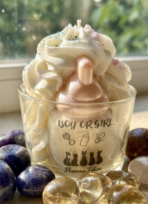 Bougie artisanale gender reveal boy or girl décoration au choix parfum au choix 