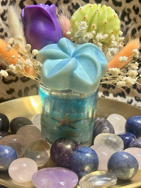 Bouquets éternels - fleurs en cire végétale - évasion tropicale - coco solaire - produit 3 en 1 - bouquet- fondants parfumés - bougie