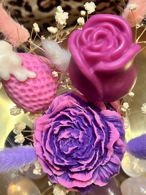 Bouquet éternel 3 en 1 bouquet parfumé fondants parfumés et bougie - parfum clafoutis