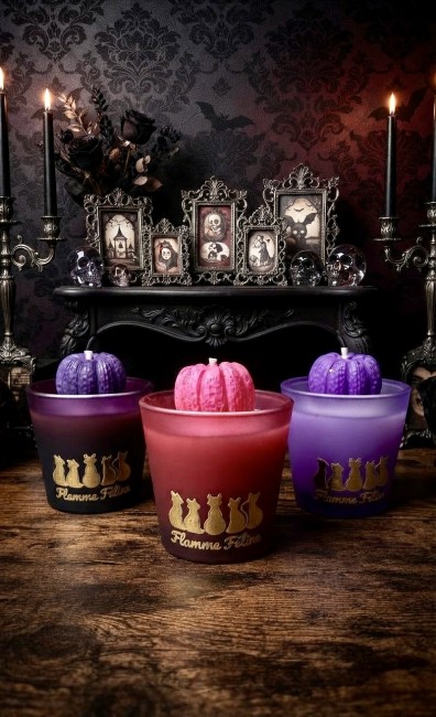 Bougie parfumée Citrouille Glam&Rock sans phtalates sans CMR Collection Halloween Flamme Féline 