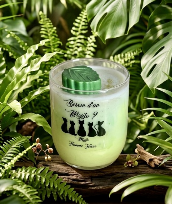 Bougie artisanale mojito boisson tendance de l'été rafraichissante et solaire pour un avant gout de vacances