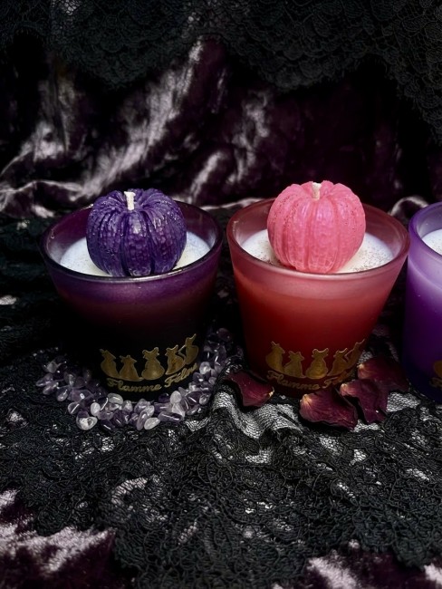 Bougie parfumée Citrouille Glam&Rock sans phtalates sans CMR Collection Halloween Flamme Féline 