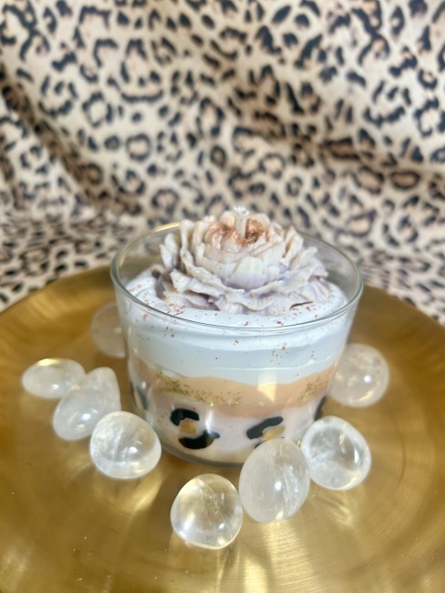 Bougie Bijou Léopard et Pivoine Bougie Léopard