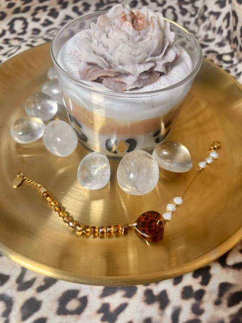 Bougie Bijou Léopard et Pivoine Bougie Léopard