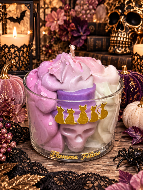 bougie chantilly parfumée d'halloween avec spectre