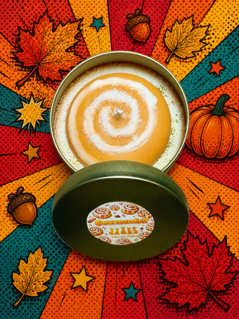 Bougie parfumée cinnamon roll 180g flamme féline