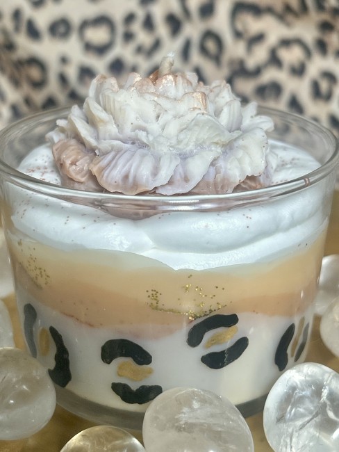 Bougie Bijou Léopard et Pivoine Bougie Léopard