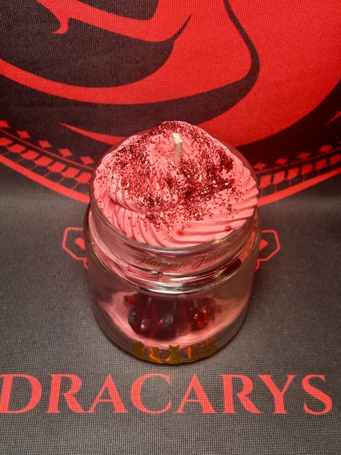 Bougie House of the Dragon Bougie artisanale cire de soja chantilly rouge bébé dragon noir ou vert Team Black ou Green House of the Dragon