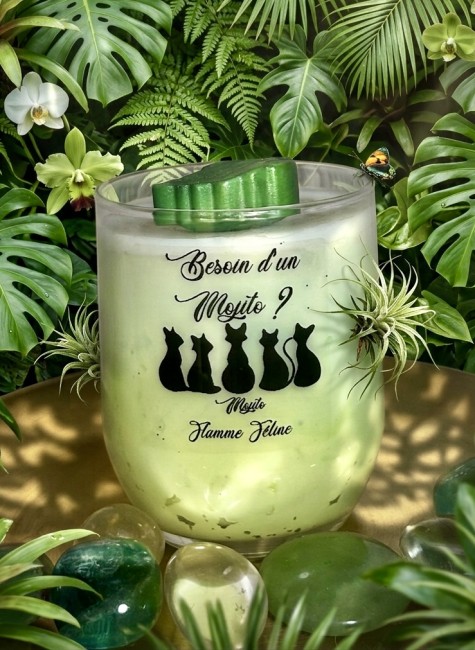 Bougie artisanale mojito boisson tendance de l'été rafraichissante et solaire pour un avant gout de vacances