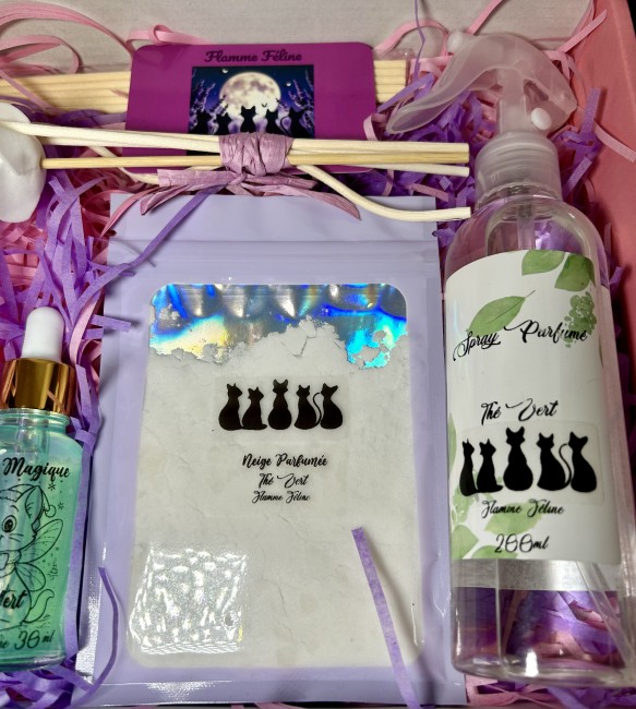 Coffret Sérénité Flamme Féline ! Produits parfumants et relaxants!