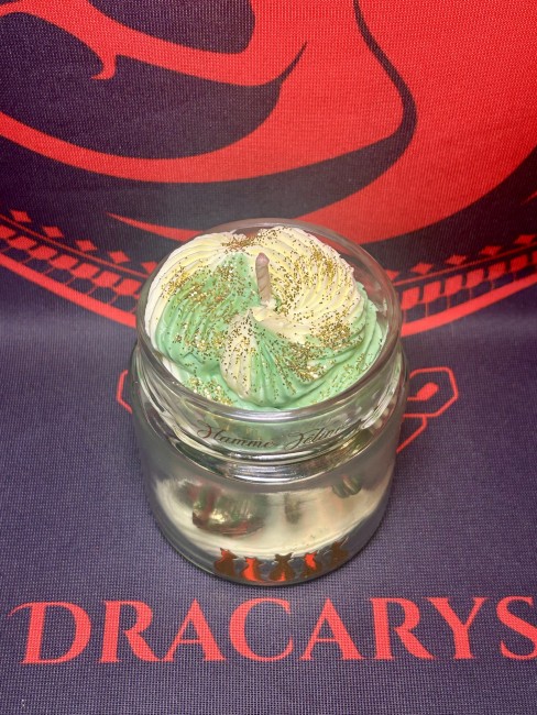 Bougie House of the Dragon Bougie artisanale cire de soja chantilly rouge bébé dragon noir ou vert Team Black ou Green House of the Dragon