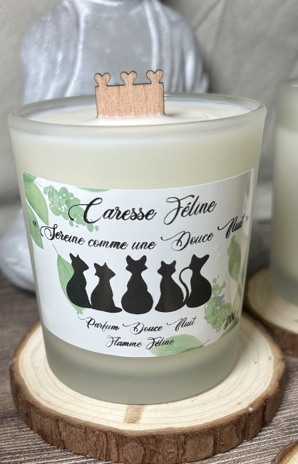 Caresse Féline Bougie en cire végétale coulée simplicité et douceur 