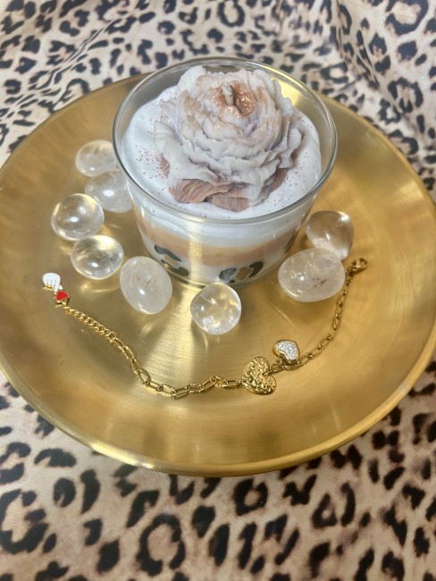 Bougie Bijou Léopard et Pivoine Bougie Léopard