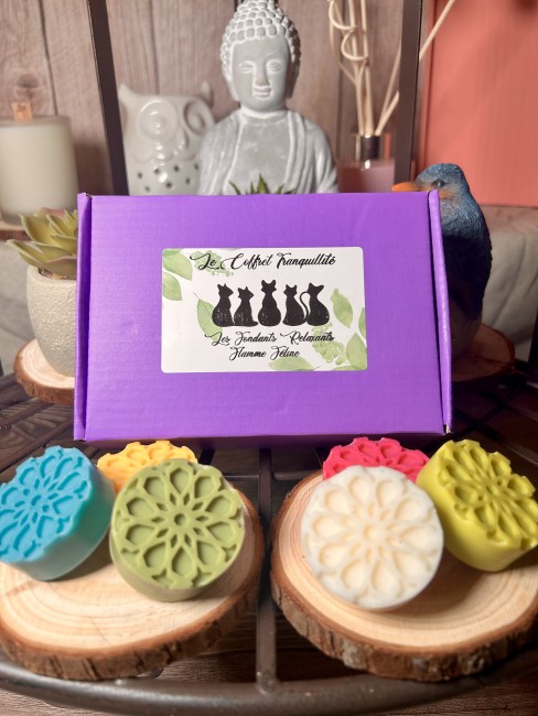Offrez vous un moment de détente absolue avec les fondants aux parfums zen et relaxants ! Coffret Tranquillité ! Découverte des parfums zen de Flamme Féline